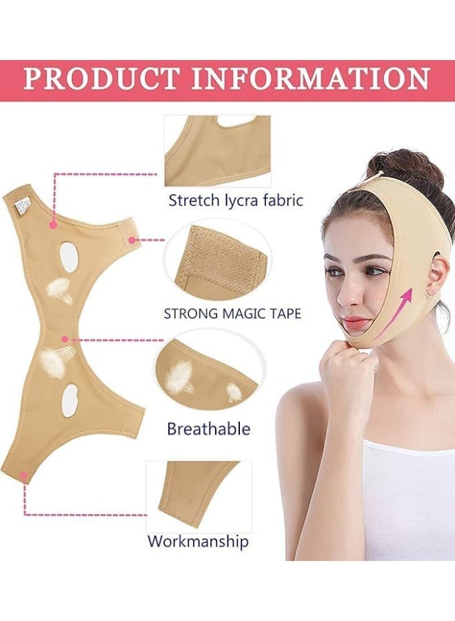 Unisex double chin face and neck lift belt, V-line contouring and cheek sagging reduction belt, adjustable face and neck slimming mask, comfortable compression band for skin tightening - Image 4